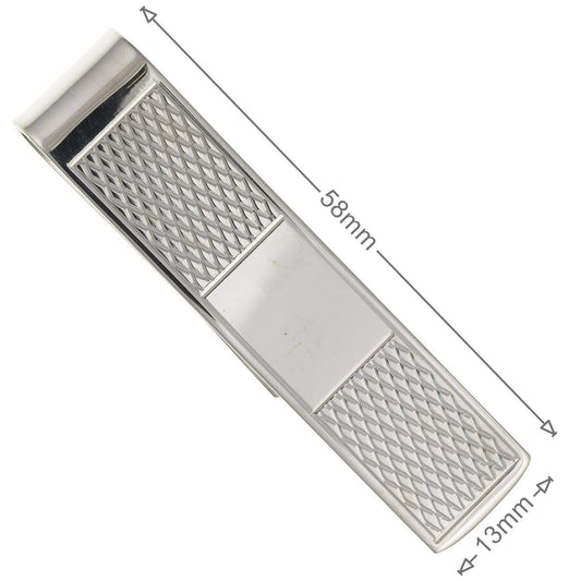 Silver Money Clip for Cash/Bank Notes/Bills Business/Credit Cards, Wallet Credit Card Holder for Men - Solid 925 Sterling Silver - Engravable