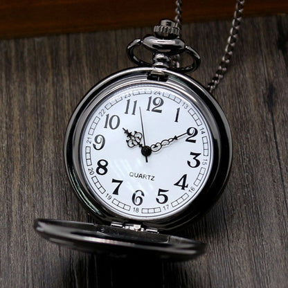 DR WHO Black Effect Retro/Vintage Case Full Hunter Mens/Boys Quartz Pocket Watch Necklace - On 32" Inch/80cm Chain