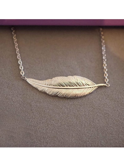 Feather Sterling Silver Anklet / Ankle Bracelet / Ankle Chain - 925 Sterling Silver - 9" t 