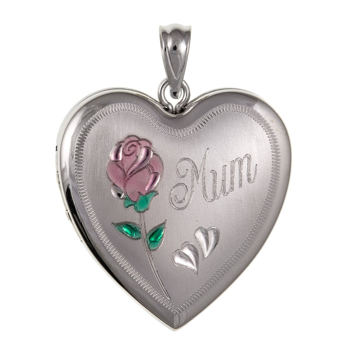 Gorgeous "Mum" Engraved Sterling Silver Family Heart Locket - 925 Sterling Silver Pendant Necklace - Engravable - Supplied With 16", 18" or 20" Inch Chain