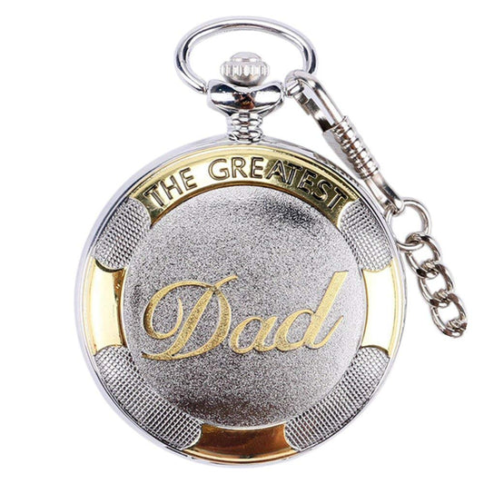 DAD/Father Themed Quartz Pocket Watch - On 32" Inch / 80cm Chain Or 14.5" Inch / 37cm Chai ##dad-01