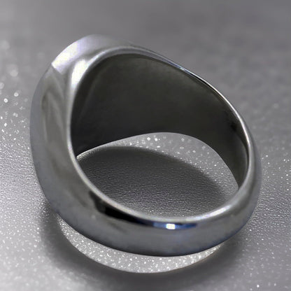 MENS Oval Black Onyx Signet Ring - 925 Sterling Silver - Sizes R-W Available