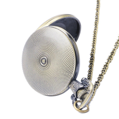 The Legend of Zelda Hyrule Royal Crest Logo Bronze Effect Antiqued/Vintage Case Men's Quartz Pocket Watch Necklace - On 32" Inch / 80cm Chain
