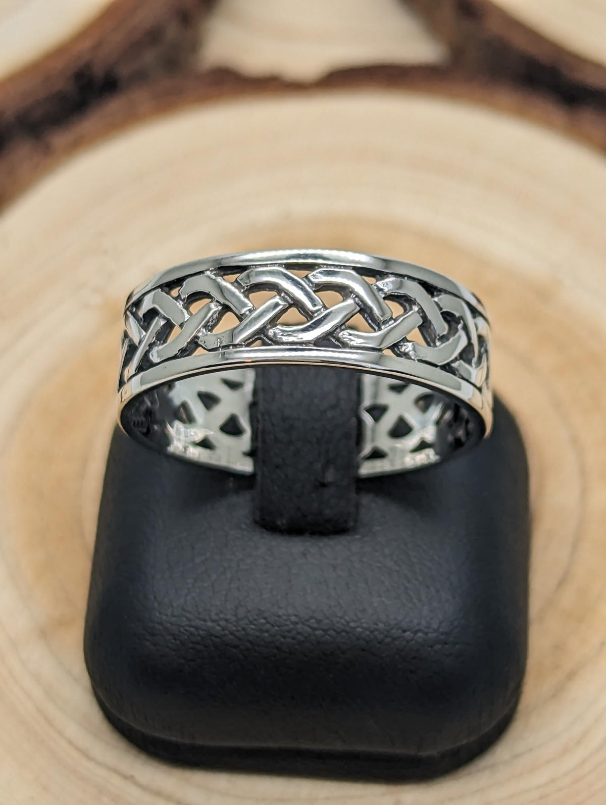 MENS Irish Open Celtic Knot Wedding Band Ring - 7MM Wide - 925 Sterling Silver - Irish Celtic Jewellery - Sizes R-Z Available