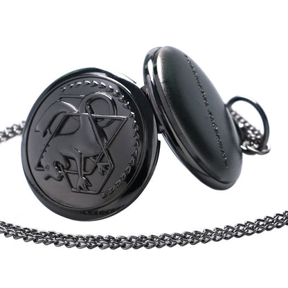 Fullmetal Alchemist Unisex Quartz Pocket Watch Necklace - On 32" Inch / 80cm Chain 