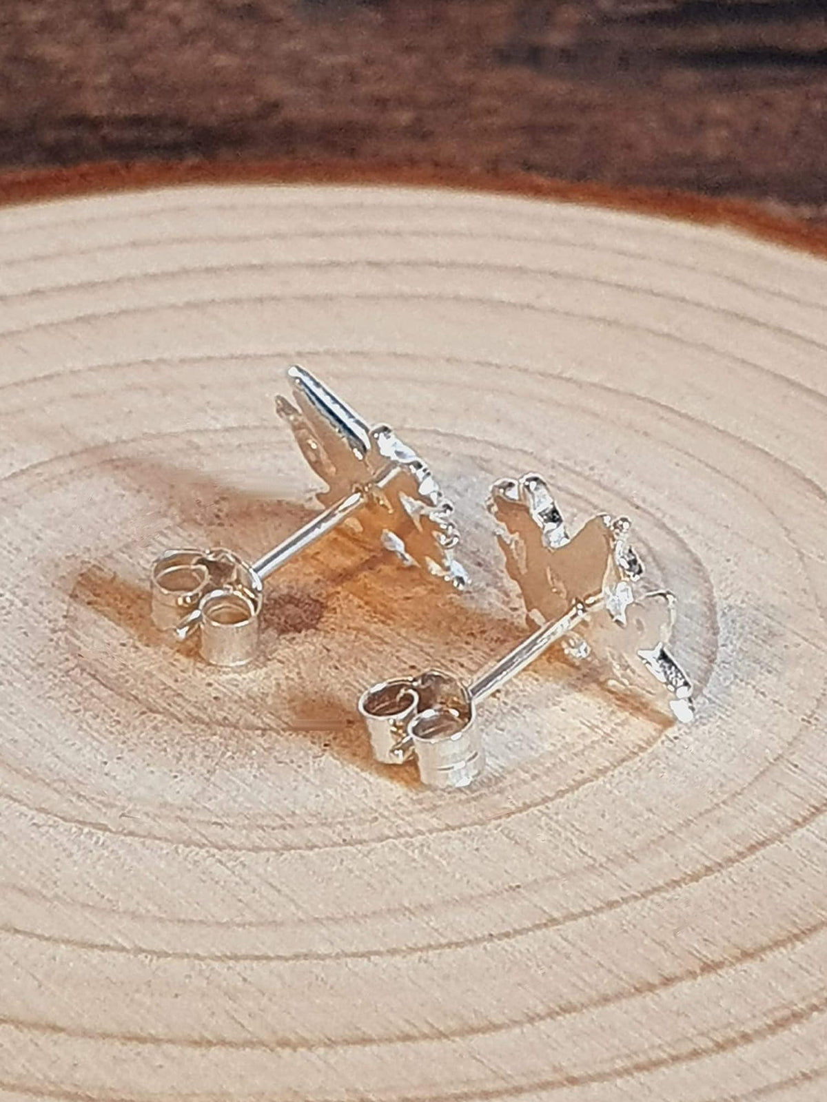 Wales/Welsh Dragon Stud Earrings/Ear Studs - 10mm W X 8mm H - 925 Sterling Silver - Welsh Jewellery