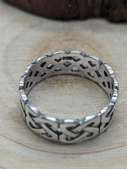 WOMENS/MENS Irish Open Celtic Knot Eternity Ring - 925 Sterling Silver - Irish Celtic Jewellery - Sizes J-Z Available