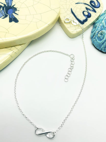 Infinity Symbol/Design Anklet/Ankle Bracelet/Ankle Chain - 925 Sterling Silver - Adjustable 9" to 10" Inch / 11" to 12" Inch (Extra Large) - Anklets for Women