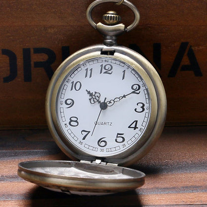 DR WHO Logo & Decorative Gallifrey Timelord Seal Bronze Effect Retro Case Full Hunter Mens/Boys Quartz Pocket Watch Necklace - On 32" Inch/ 80cm Chain