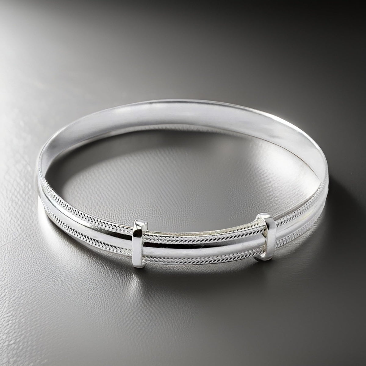 Plain Polished Expanding / Expandable / Adjustable Bangle Bracelet for Baby/Child/Children 