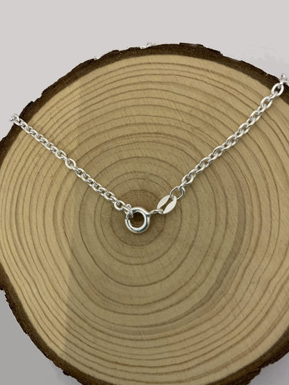 2MM / 2.5MM / 3.4MM Wide Sterling Silver Oval Link CABLE / Belcher Chain Anklet / Ankle Br 