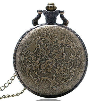 Golf/Golfing/Golfer Theme 3D Bronze Effect Quartz Pocket Watch Necklace - On 32" Inch / 80 