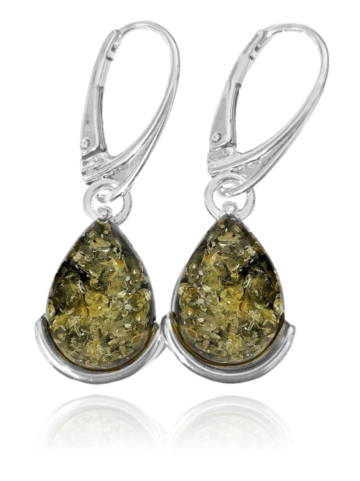 Pear/Teardrop Cut Baltic Amber Lever Back 925 Sterling Silver Earrings for Women/Ladies/Gi 