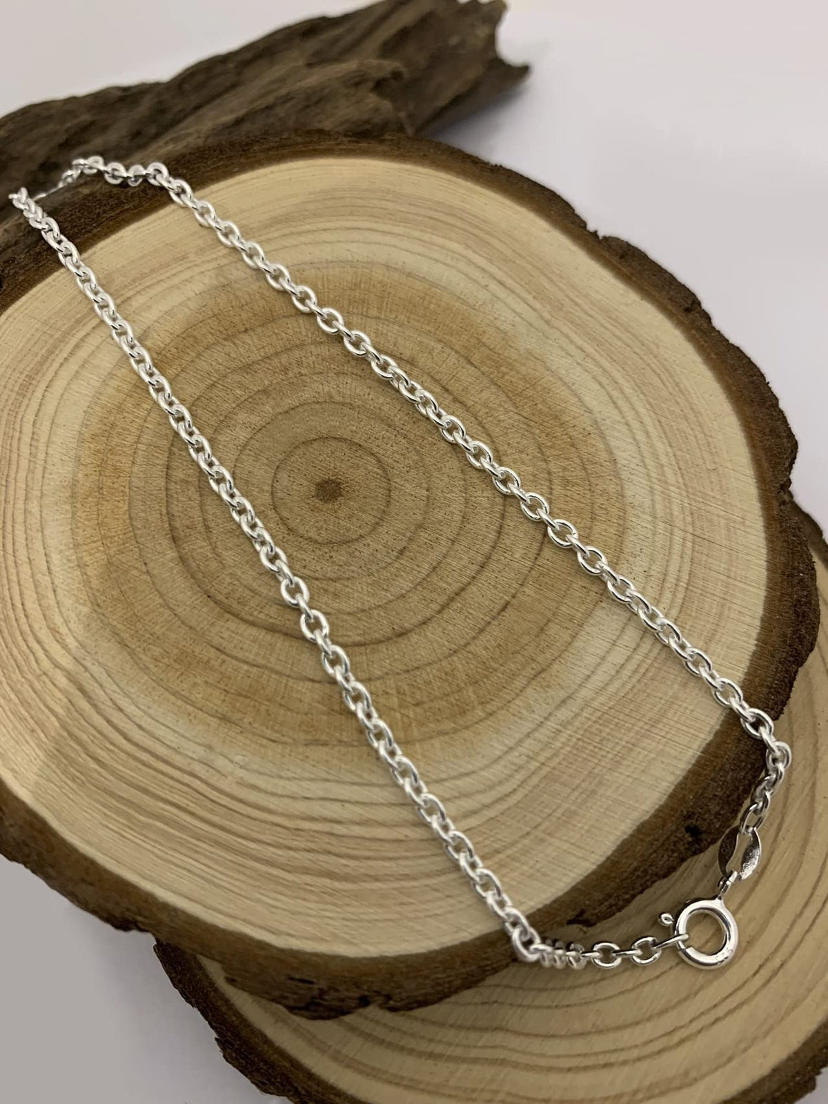 2MM / 2.5MM / 3.4MM Wide Sterling Silver Oval Link CABLE / Belcher Chain Anklet / Ankle Br 
