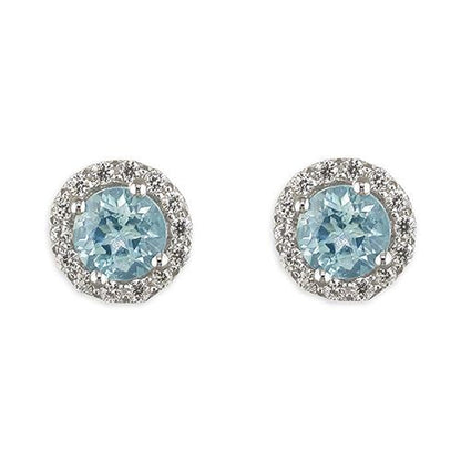 8MM Vintage Round Cut Gemstone Sterling Silver Stud Earrings/Ear Studs for Women Girls Wit 