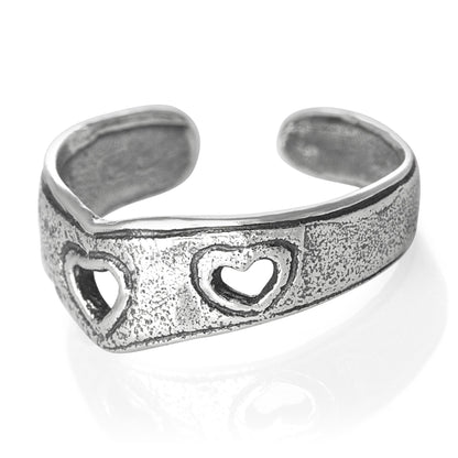 Heart Sterling Silver Toe Ring/Foot Ring for Women Girls - Adjustable - 925 Sterling Silver - Pretty Toe Ring
