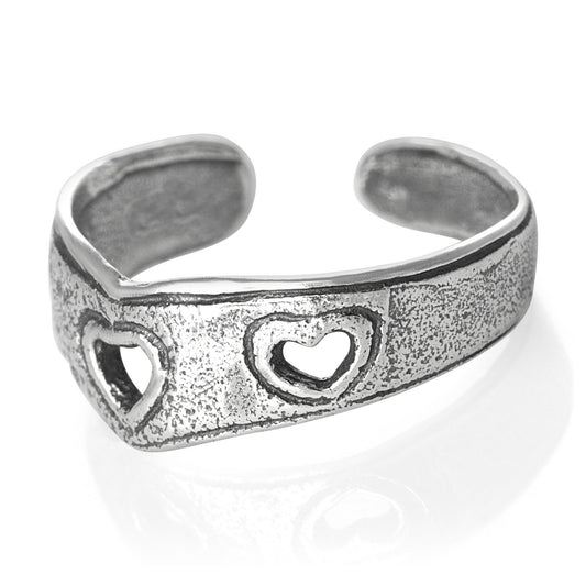 Heart Sterling Silver Toe Ring/Foot Ring for Women Girls - Adjustable - 925 Sterling Silver - Pretty Toe Ring