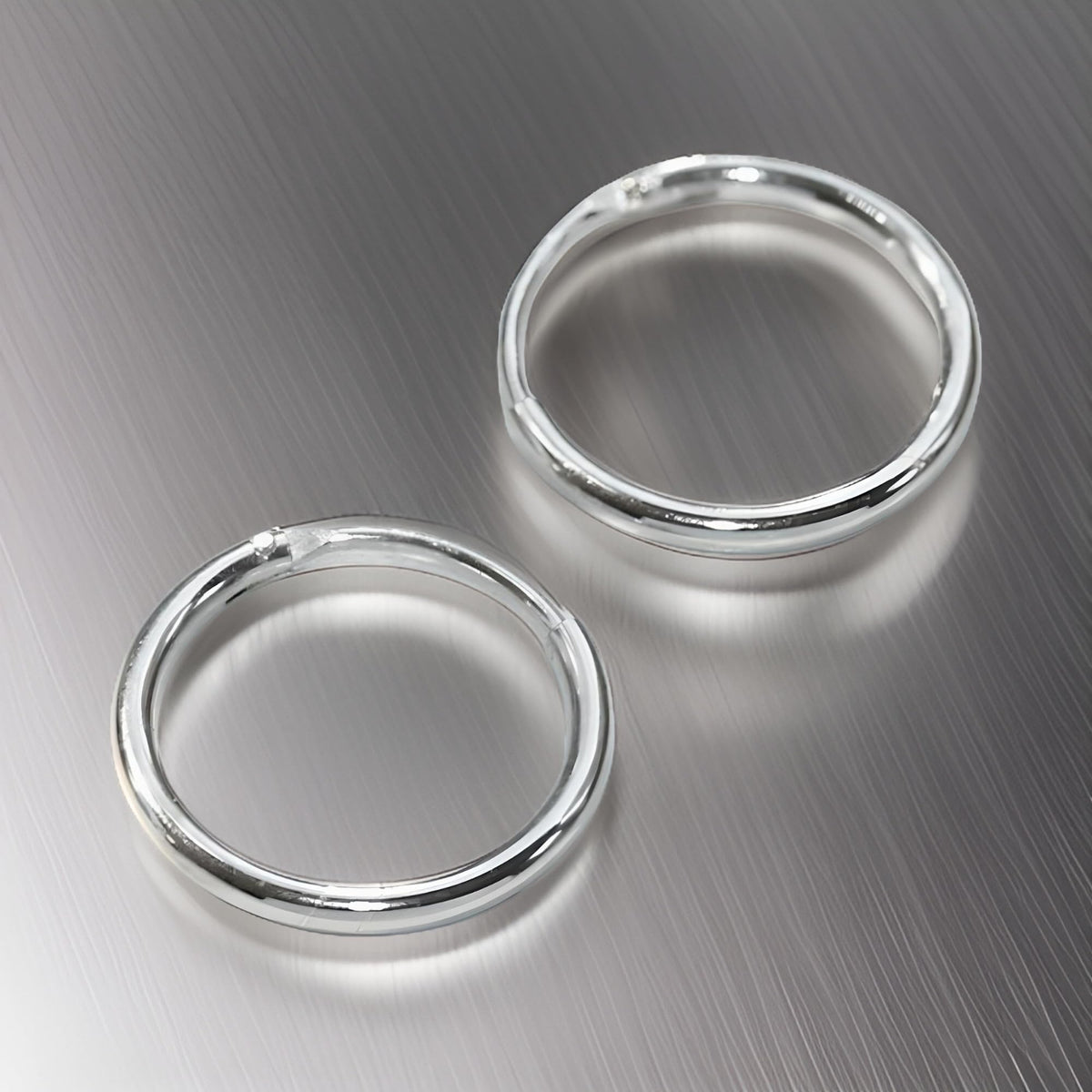 12MM Sterling Silver Fine Circle Round Endless Top-Hinged Hoops - Polished Round Hoop Sleeper Earrings for Women/Teenagers/Girls - 925 Sterling Silver