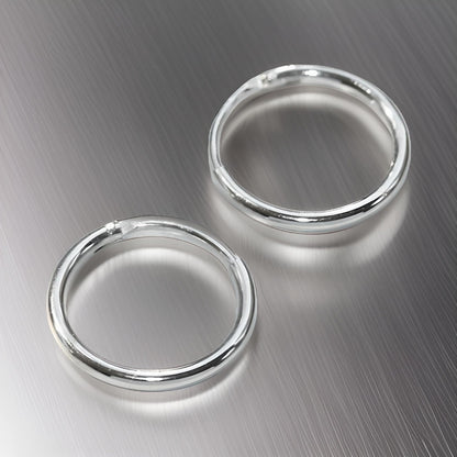 12MM Sterling Silver Fine Circle Round Endless Top-Hinged Hoops - Polished Round Hoop Sleeper Earrings for Women/Teenagers/Girls - 925 Sterling Silver