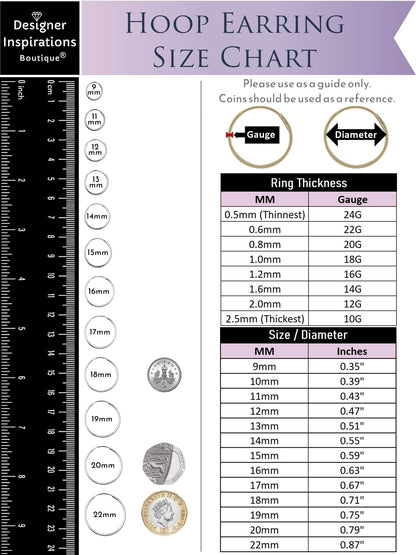 9mm 9ct Yellow Gold Hoop Sleeper Earrings For Women Men Kids - Endless/Seamless Continuous Small Thin ULTRA MINI Hoops - Solid Gold Hoop Earring Sleepers