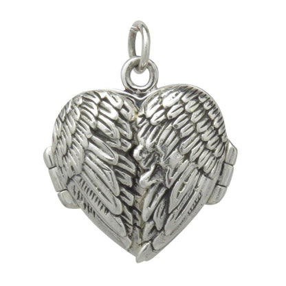 I Have Fallen In Love Many Times. Always With You Message Engraved Sterling Silver Wing Heart Locket Pendant