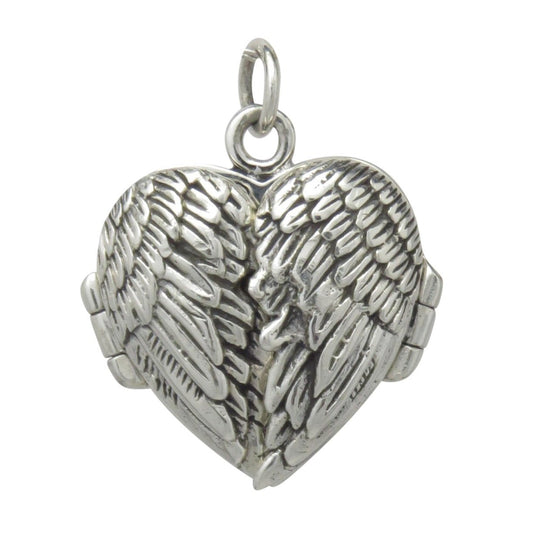 I Have Fallen In Love Many Times. Always With You Message Engraved Sterling Silver Wing Heart Locket Pendant
