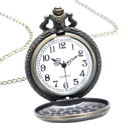 Horse/Pony/Equine Themed 3D Unisex Quartz Pocket Watch Necklace - On 32" Inch / 80cm Chain 
