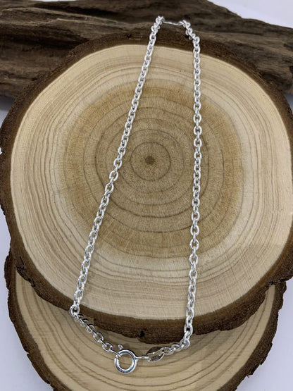 2MM / 2.5MM / 3.4MM Wide Sterling Silver Oval Link CABLE / Belcher Chain Anklet / Ankle Br 