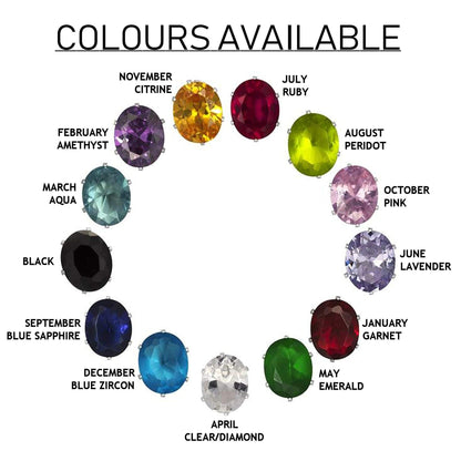 10MM Oval Cut CZ Birthstone Stud Earrings/Ear Studs for Women - 925 Sterling Silver
