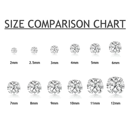 10MM Classic Brilliant Round Cut Cubic Zirconia (CZ) Sterling Silver Solitaire Stud Earrings/Ear Studs for Women Ladies Girls - Birthstone Earrings