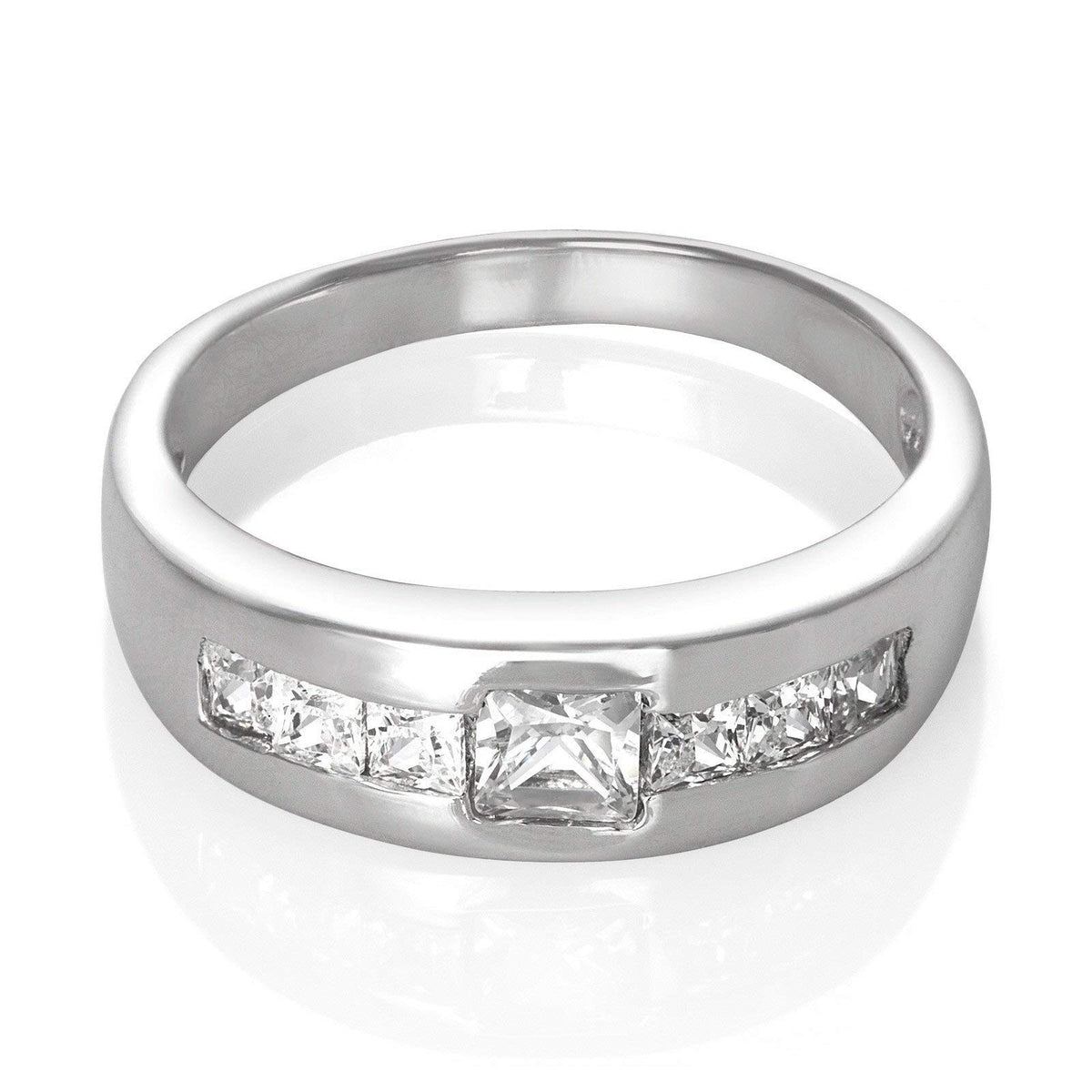 MENS Sterling Silver Ring - Perfect MENS Engagement Ring - CZ Diamond Ring - Promise Ring 