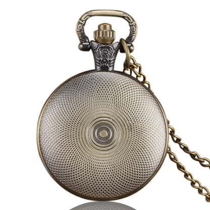 The Legend of Zelda Hyrule Royal Crest Logo Bronze Effect Antiqued/Vintage Case Men's Quartz Pocket Watch Necklace - On 32" Inch / 80cm Chain