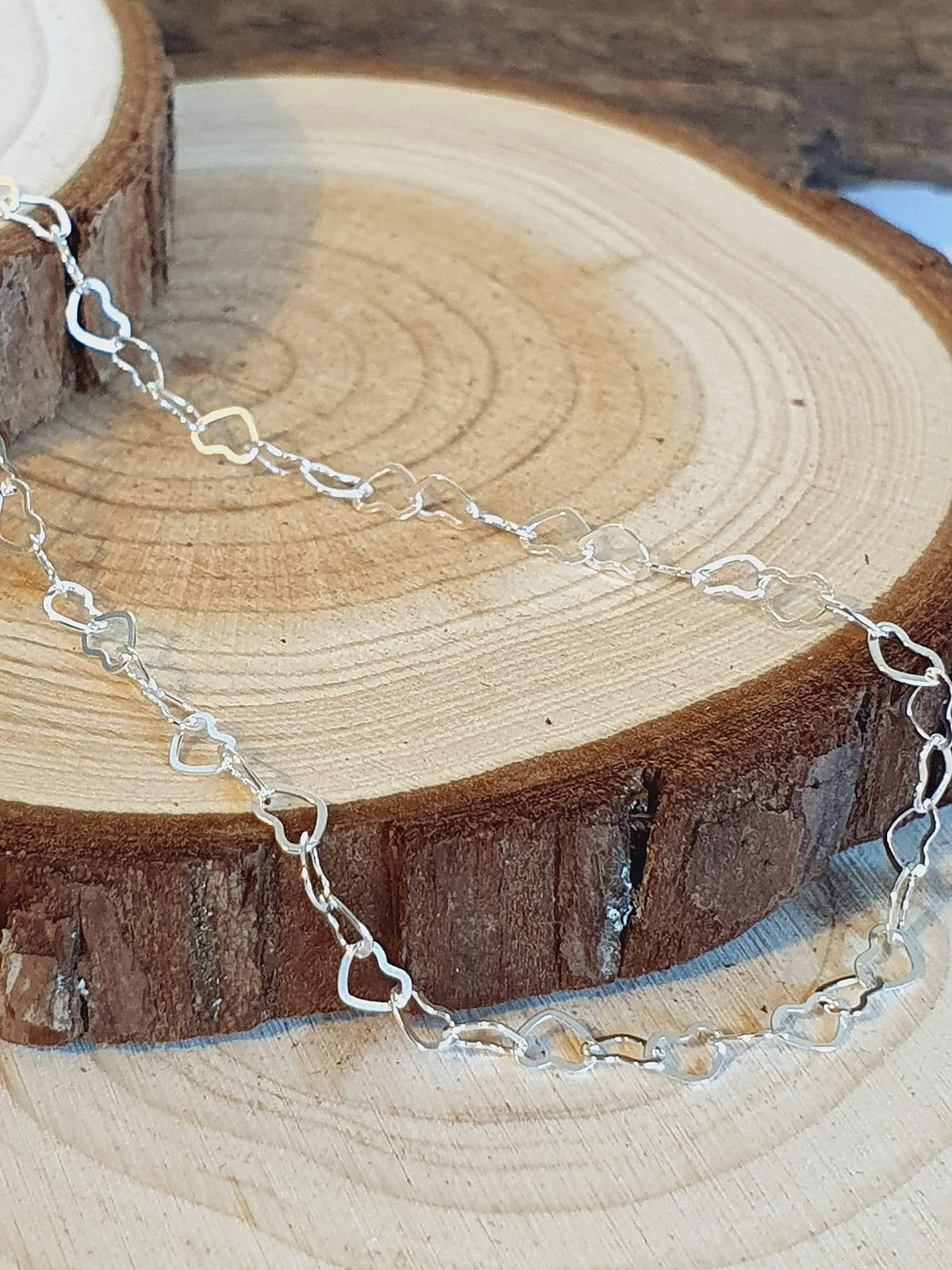 Heart Themed Sterling Silver Anklet/Ankle Bracelet/Ankle Chain - 925 Sterling Silver - Adj 