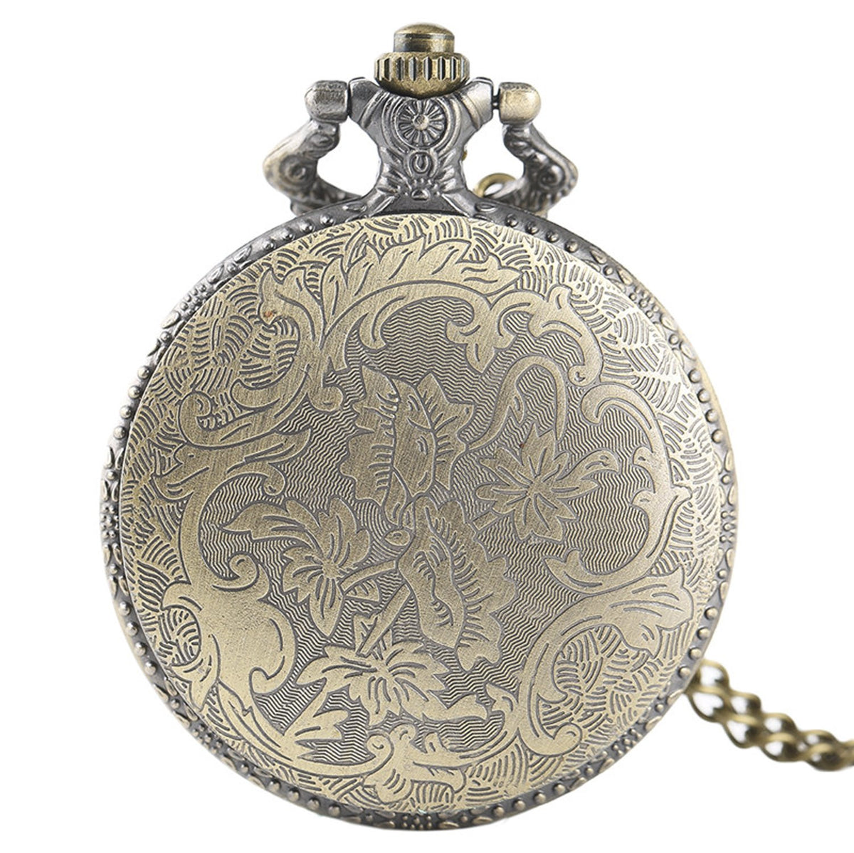 RED Fireman/Firefighter 3D Brushed Bronze Effect Antiqued/Vintage Case Men's Quartz Pocket Watch Necklace - On 32" Inch / 80cm Chain