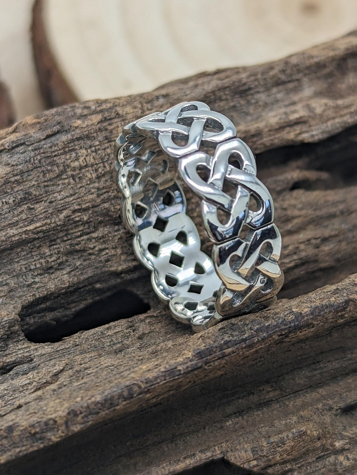 WOMENS/MENS Irish Open Celtic Knot Eternity Ring - 925 Sterling Silver - Irish Celtic Jewellery - Sizes J-Z Available