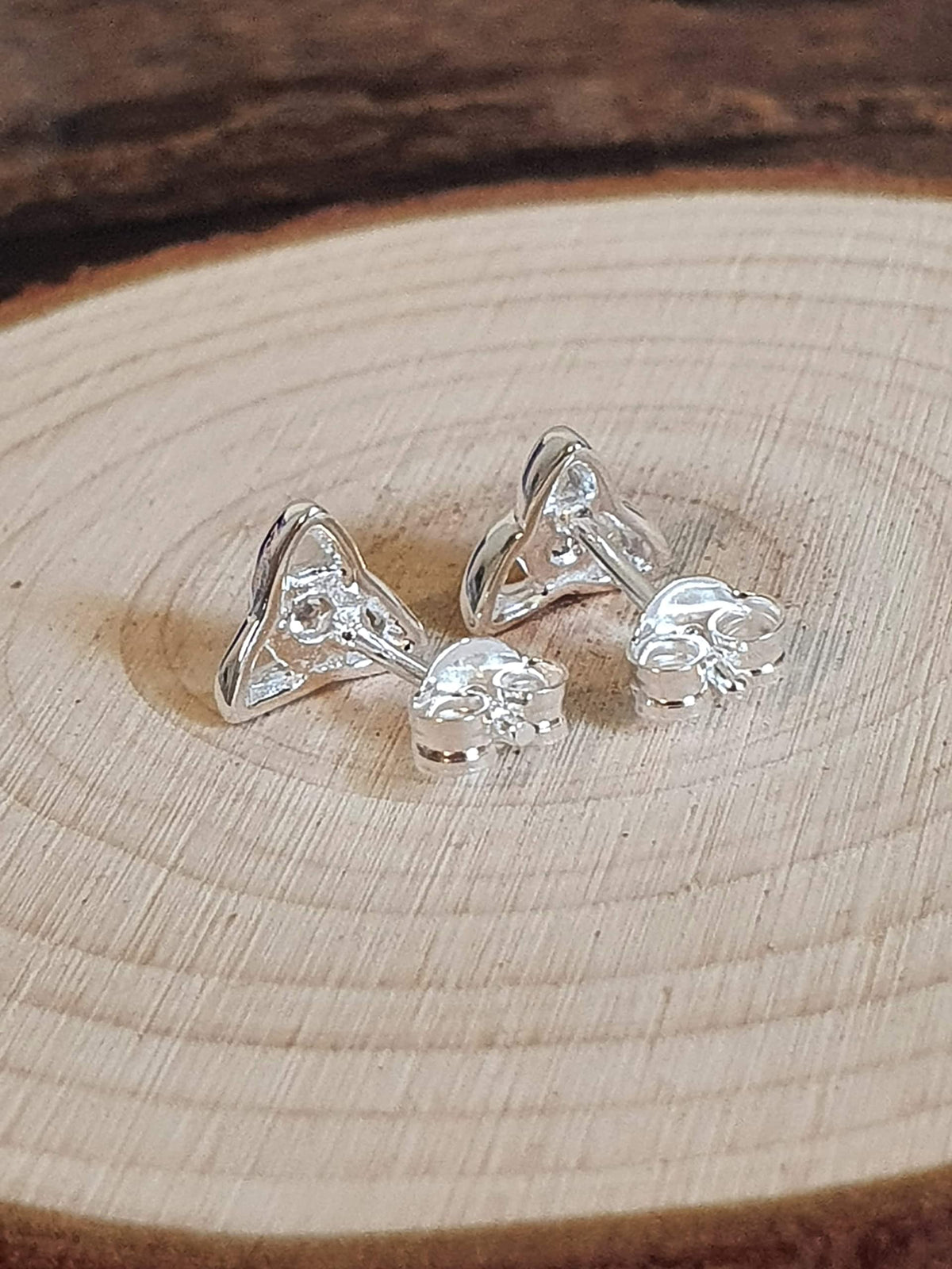 Irish Celtic Knot CZ Sterling Silver Stud Earrings/Ear Studs - Unusual Irish Jewellery