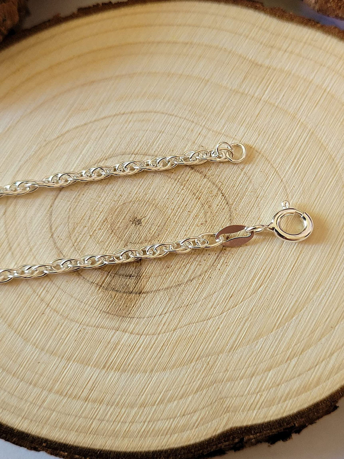 Rope/Prince of Wales/Singapore Chain Sterling Silver Anklet/Ankle Bracelet/Ankle Chain - 9 