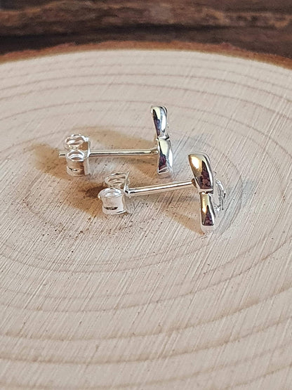 Irish Celtic Knot CZ Sterling Silver Stud Earrings/Ear Studs - Unusual Irish Jewellery