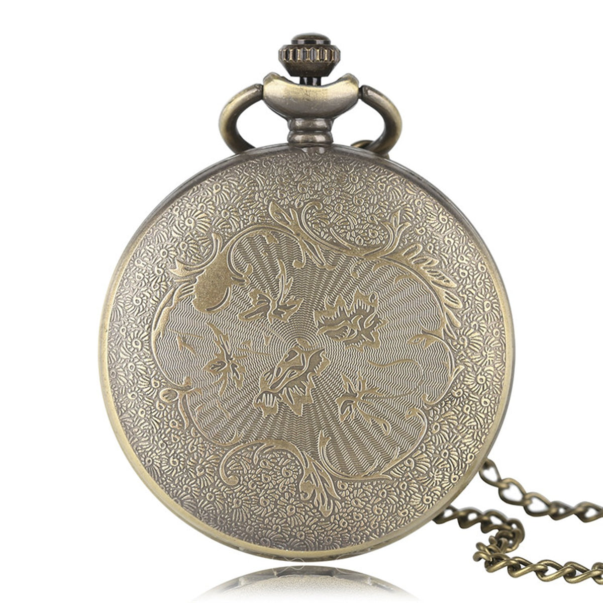 Anchor Symbol of Stability, Strength & Hope Brushed Bronze Effect Antiqued/Vintage Case Quartz Pocket Watch Necklace - On 32" Inch / 80cm Chain