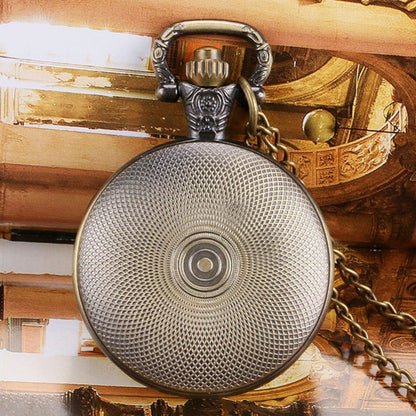 DR WHO Luminous Blue Gallifrey Timelord Seal Bronze Effect Retro/Vintage Case Full Hunter Mens/Boys Quartz Pocket Watch Necklace - On 32" Inch / 80cm Chain