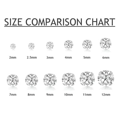 10MM Classic Brilliant Round Cut Cubic Zirconia (CZ) Sterling Silver Solitaire Stud Earrings/Ear Studs for Women Ladies Girls - Birthstone Earrings - LAVENDER. 10-LAVE