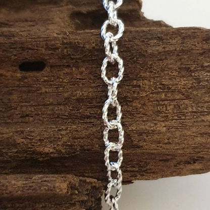 Twisted Link Sterling Silver Anklet