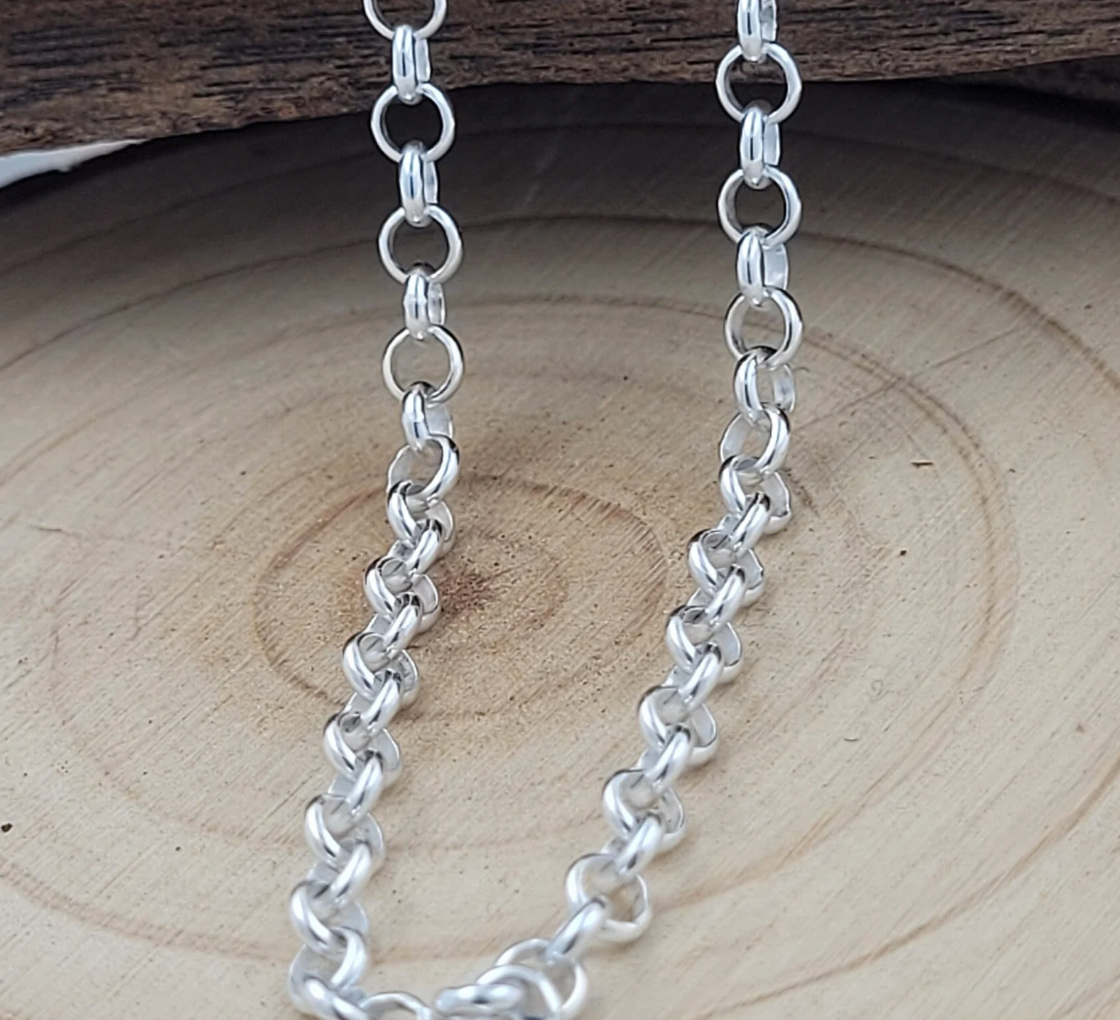 Sterling Silver Chunky Round Belcher Cable Chain