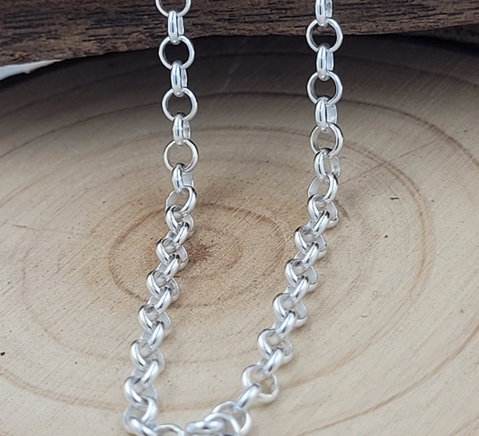 Sterling Silver Chunky Round Belcher Cable Chain