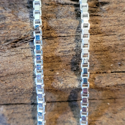 Sterling Silver Box Link Chain (0.8mm Wide)