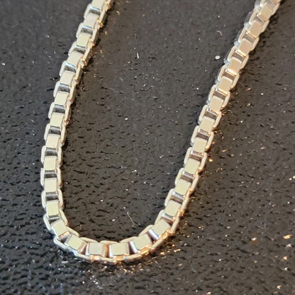 Sterling Silver Box Link Chain (1mm Wide)