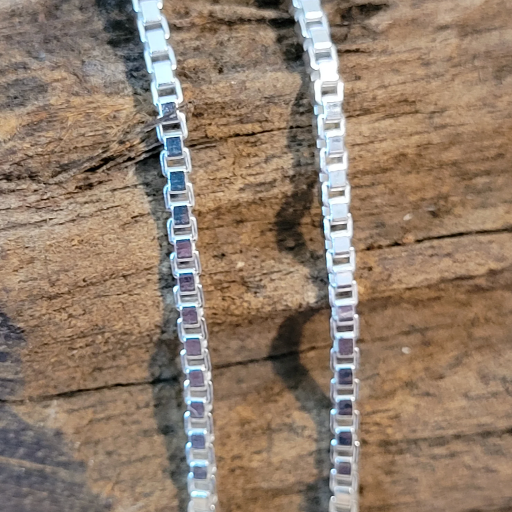 Sterling Silver Box Link Chain (1mm Wide)