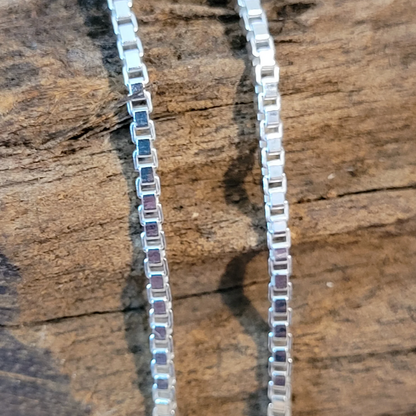 Sterling Silver Box Link Chain (1mm Wide)