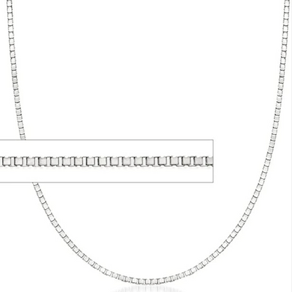 Sterling Silver Box Link Chain (1mm Wide)