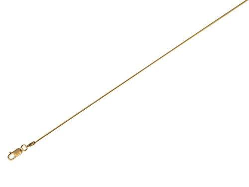 16" Inch 9ct Yellow Gold Solid SNAKE Chain Necklace with Lobster Claw Clasp for Men Women Unisex - 1mm Width/Thickness - Ideal for Pendants